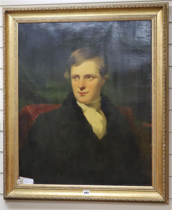 19th century English School, oileograph, Portrait of a gentleman, 75 x 62cm